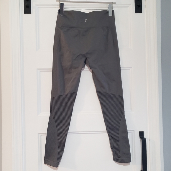 Zyia Active Ankle Leggings Womens XL Grey Nylon Spandex Stretch Ribbed Leg - Picture 7 of 9